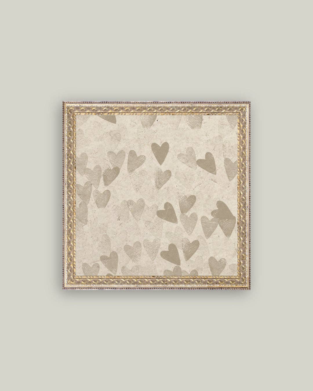 Heart Pattern Framed Antique Art