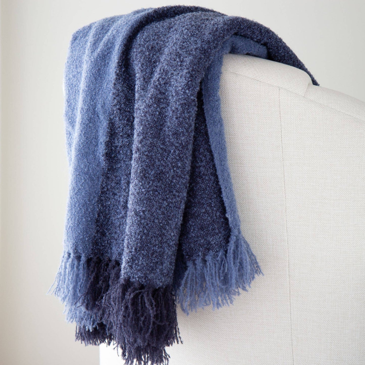 Hudson Valley Boucle Throw in Navy