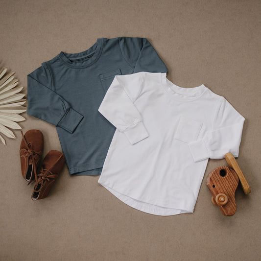 SLATE BAMBOO POCKET TEE