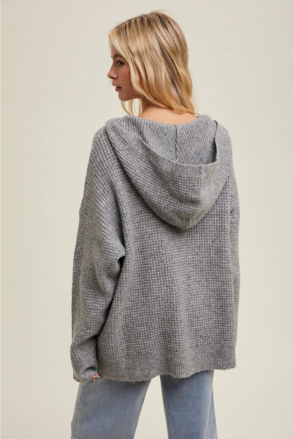 WAFFLE SWEATER HOODIE