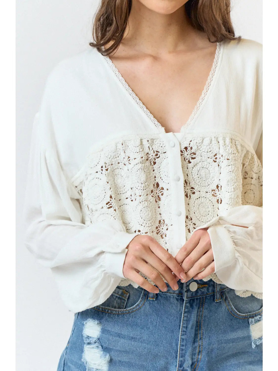 CROCHET BUTTON FRONT TOP