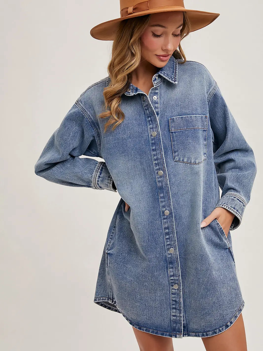 DENIM BUTTON DOWN DRESS