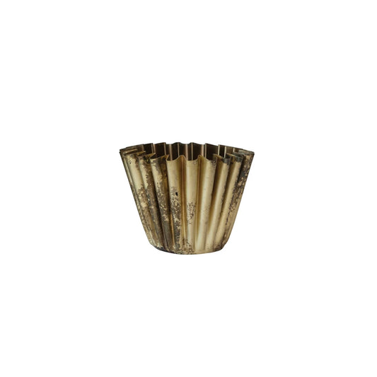 FLUTED METAL PLANTER