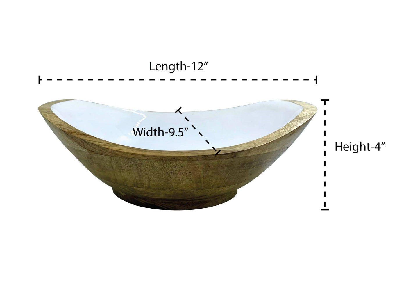 Wooden Serving Bowl +2 Dish Towels