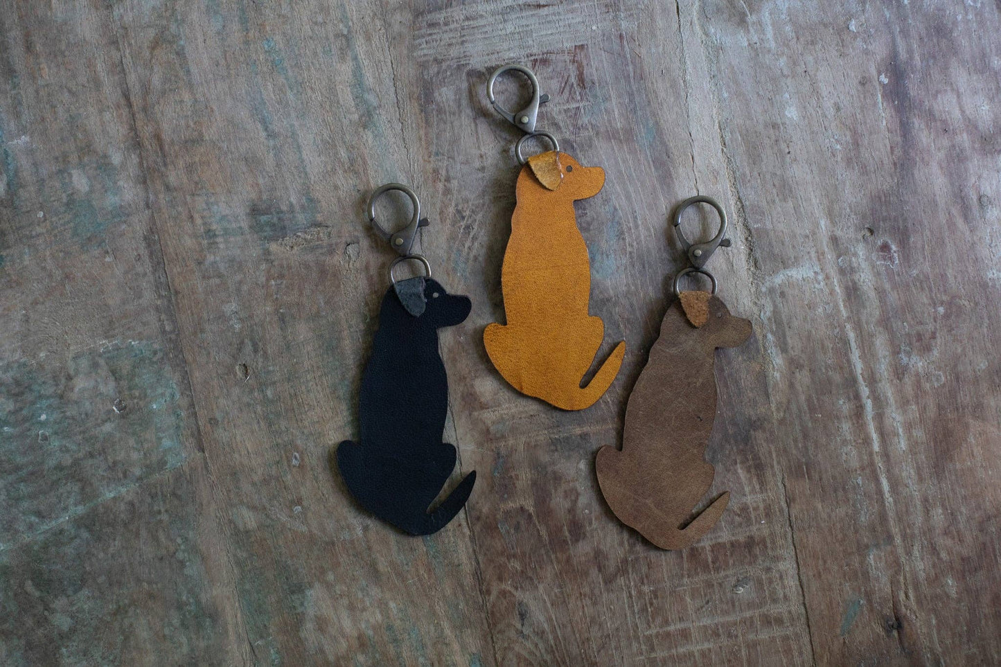 Leather Labrador Dog Keychain