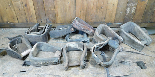 Vintage Leather Stirrups-WH4--Western Saddle-Original-Assrt