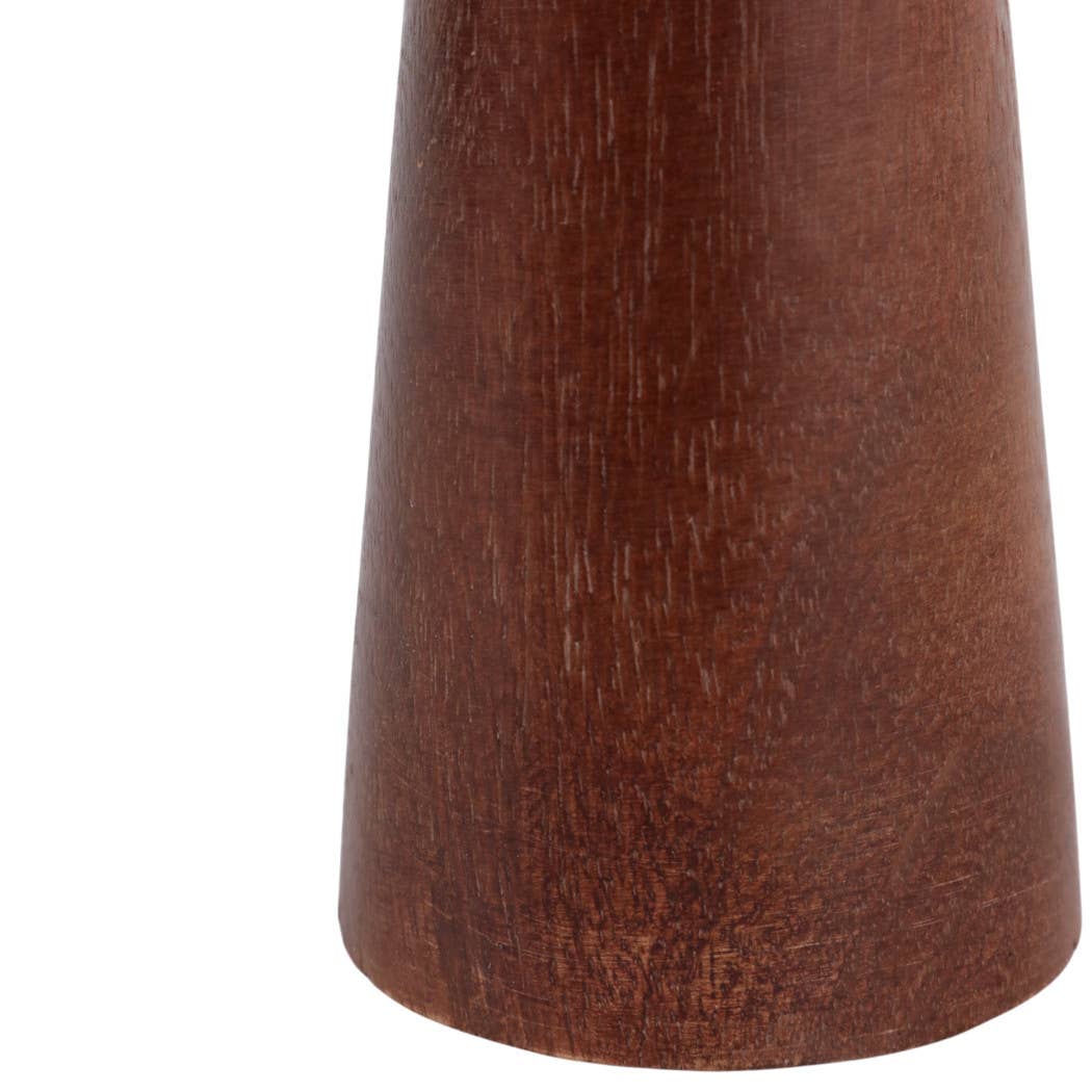 Candle Holder - Brown Mango Wood Modern Totem Taper, 10 in.