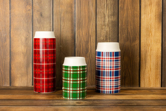 Vase - Thermos Inspired Plaid