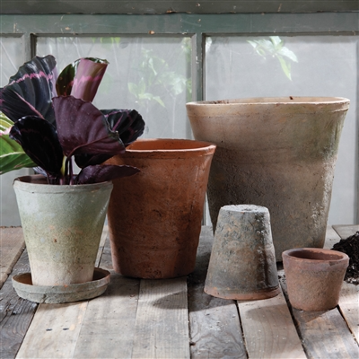 Rustic Terra Cotta Rose Pot - Med - Antique Red