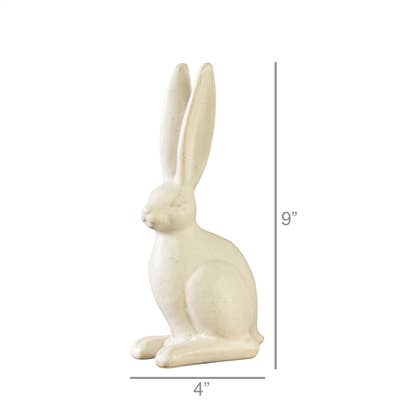 Sitting Bunny Hare, Ceramic - Sm - Matte White