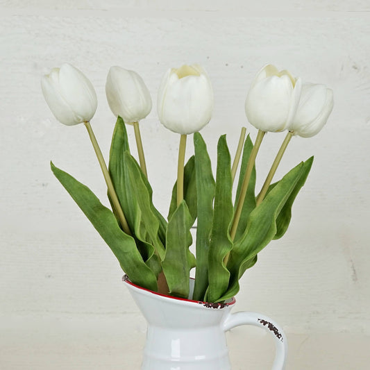 20in real touch white Tulip Stem