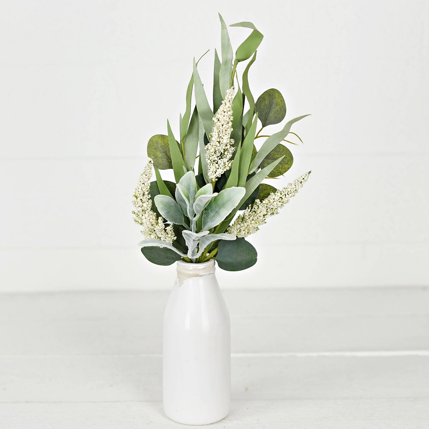 17in Bush-Mixed Eucalyptus, Lamb Ear and Heather