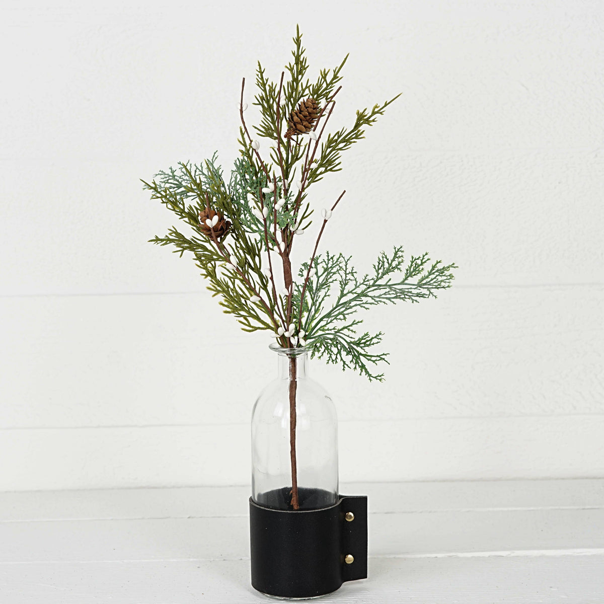 31395- 14in Evergreen Pine with white Pips Pick-