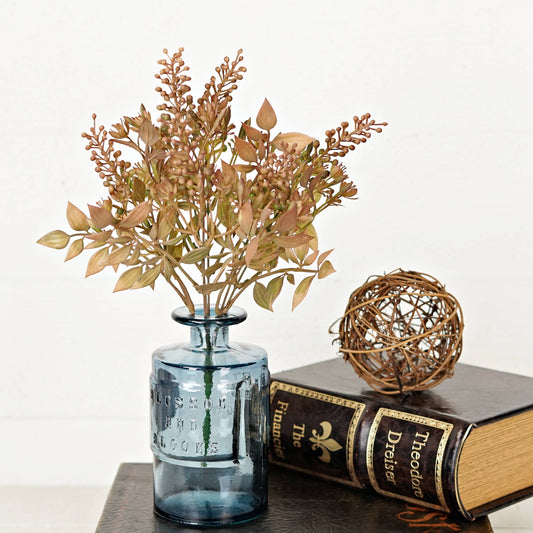 530912- 15in Bush-Fall Boxwood and Seeds-Latte