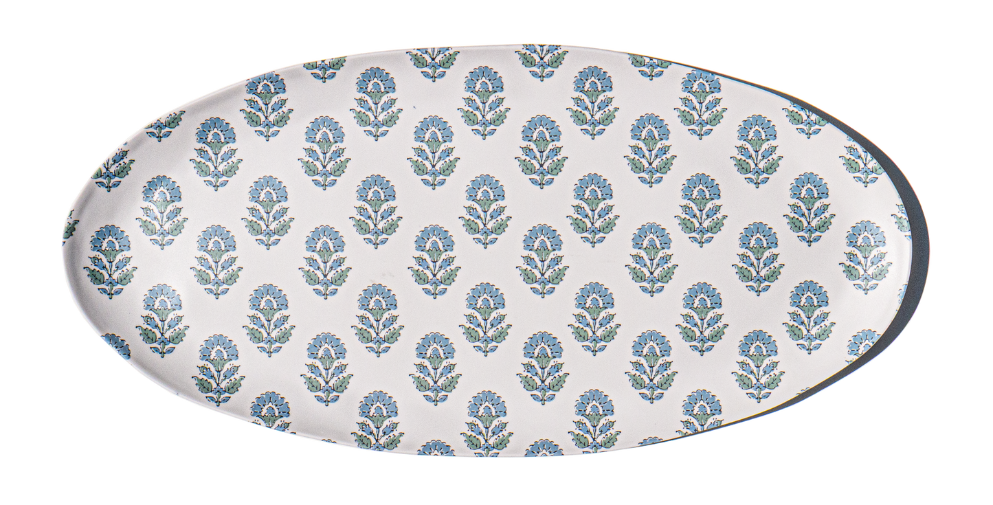 Kashmir Cool Melamine Serveware Oval Dinner Platter