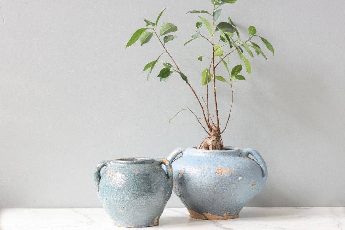 Found Confit Garden Pot, Large, Blue-Green
