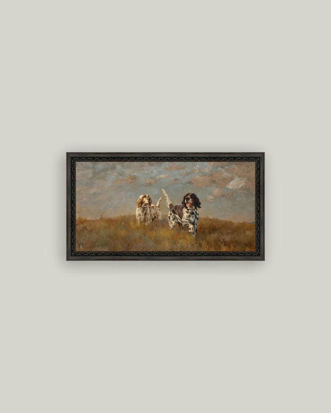 Two Hilltop Setters Framed Antique Art