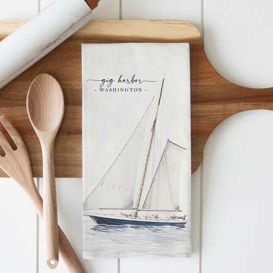 Westport Sailboat Tea Towel