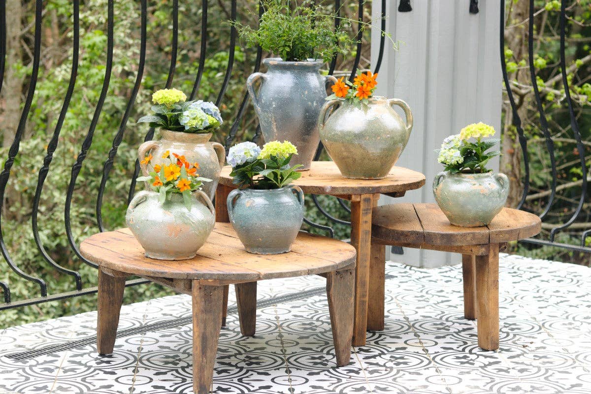 Found Confit Garden Pot, Large, Blue-Green