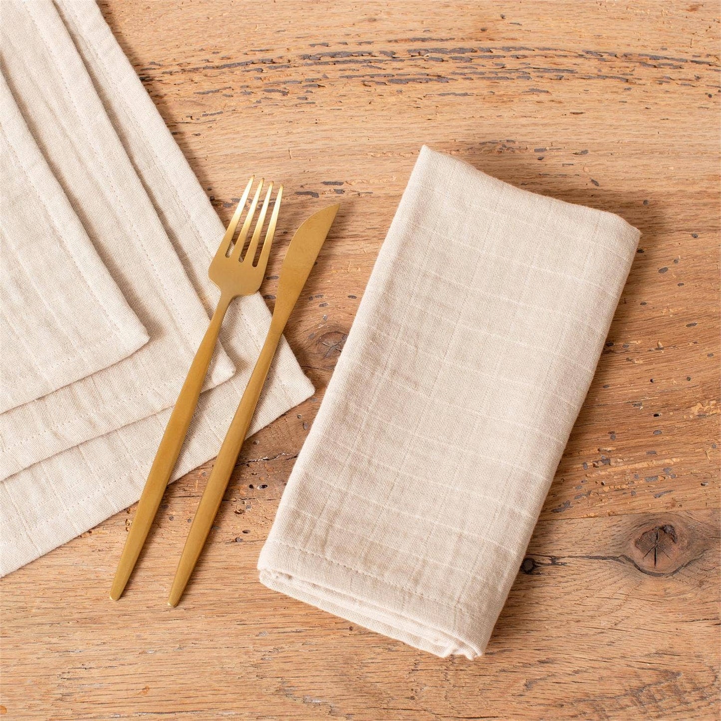Tan Double Weave Napkins SET OF 4