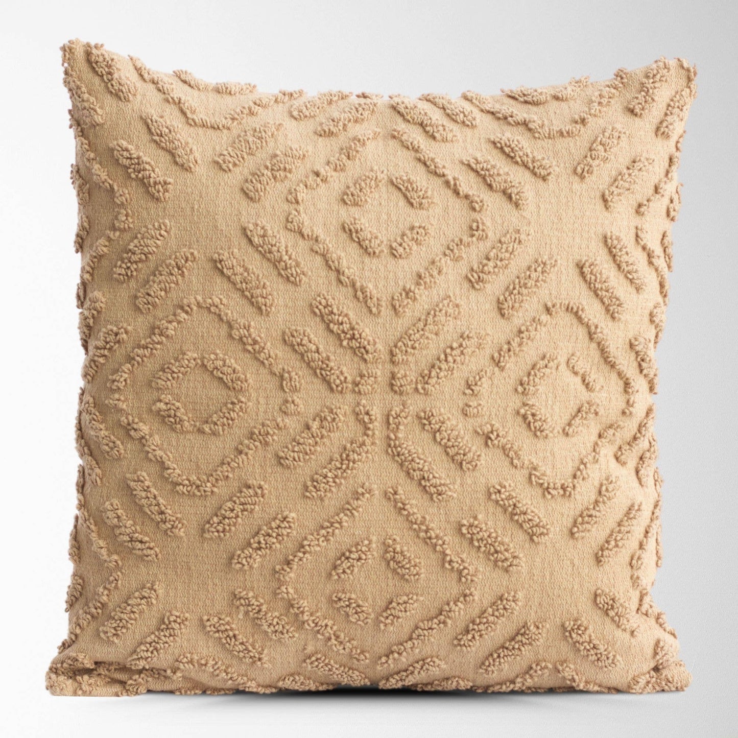 Beige Maze Tufted Pillow  – Textured, Decorative