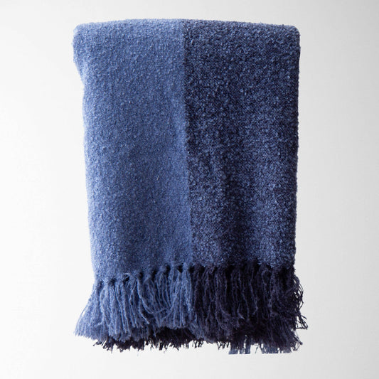 Hudson Valley Boucle Throw in Navy