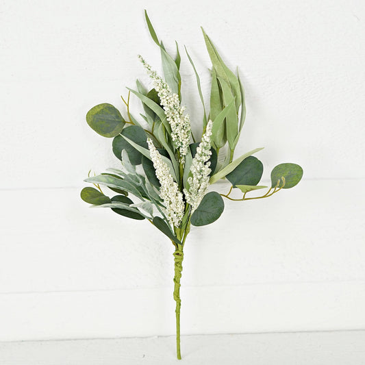 17in Bush-Mixed Eucalyptus, Lamb Ear and Heather