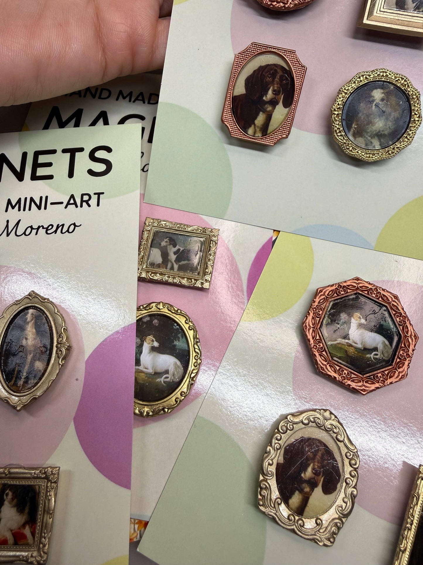 Handmade Magnets Antique dog canine images (Set of 4 each)