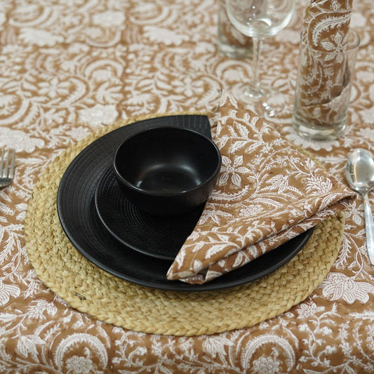 Indian Block Print Table Set of 4 Napkin -Mandakni