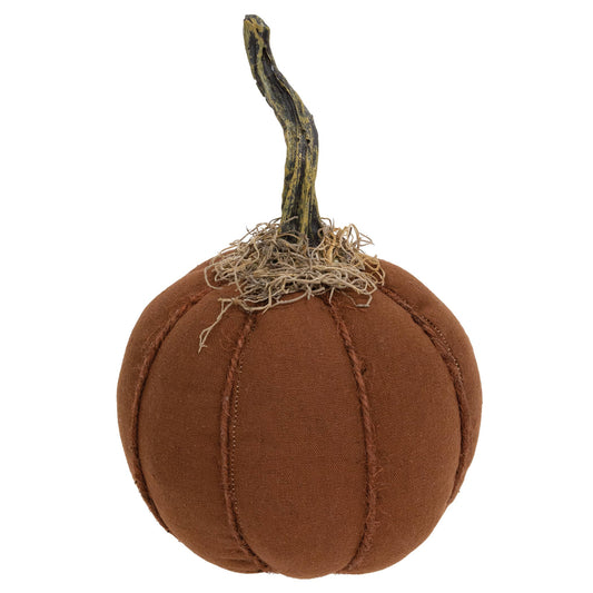 Stuffed Mossy Top Round Orange Pumpkin - 6" Dia.