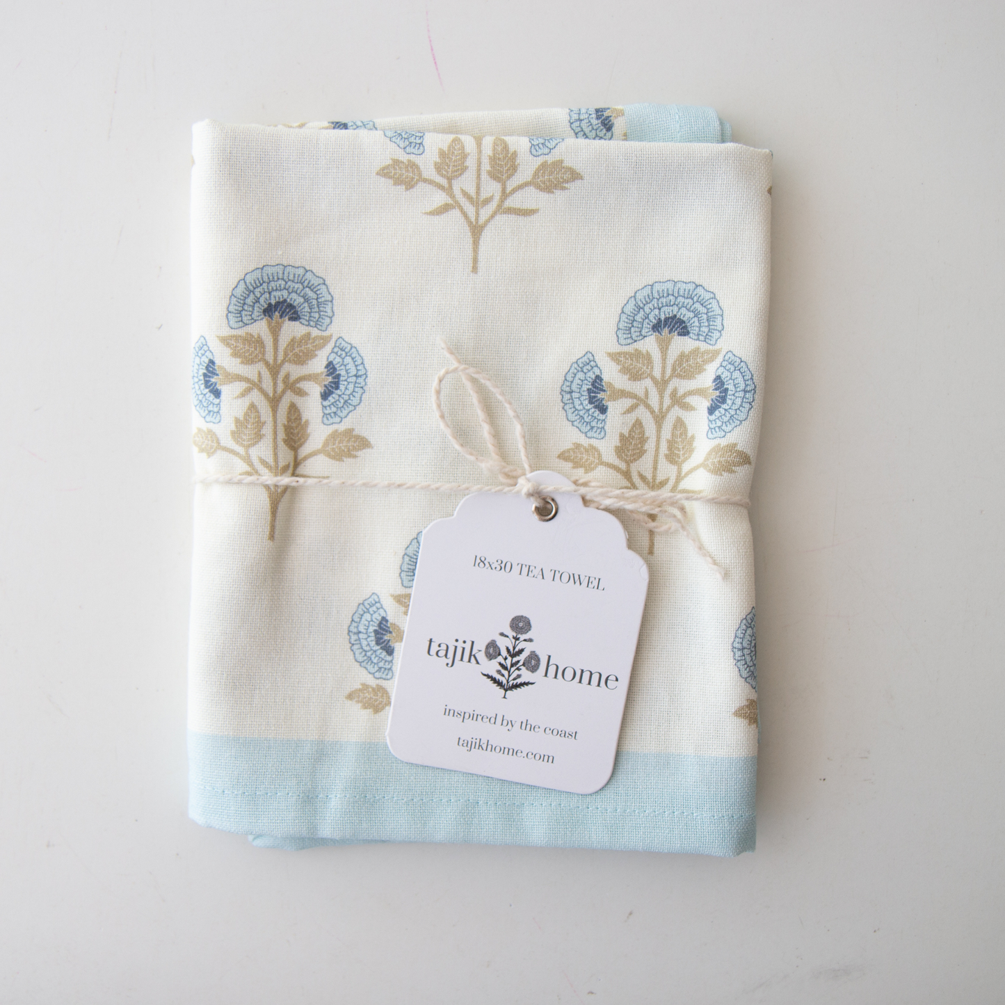 Block Print Tea Towel – Decorative Coastal & Grandmillenial
