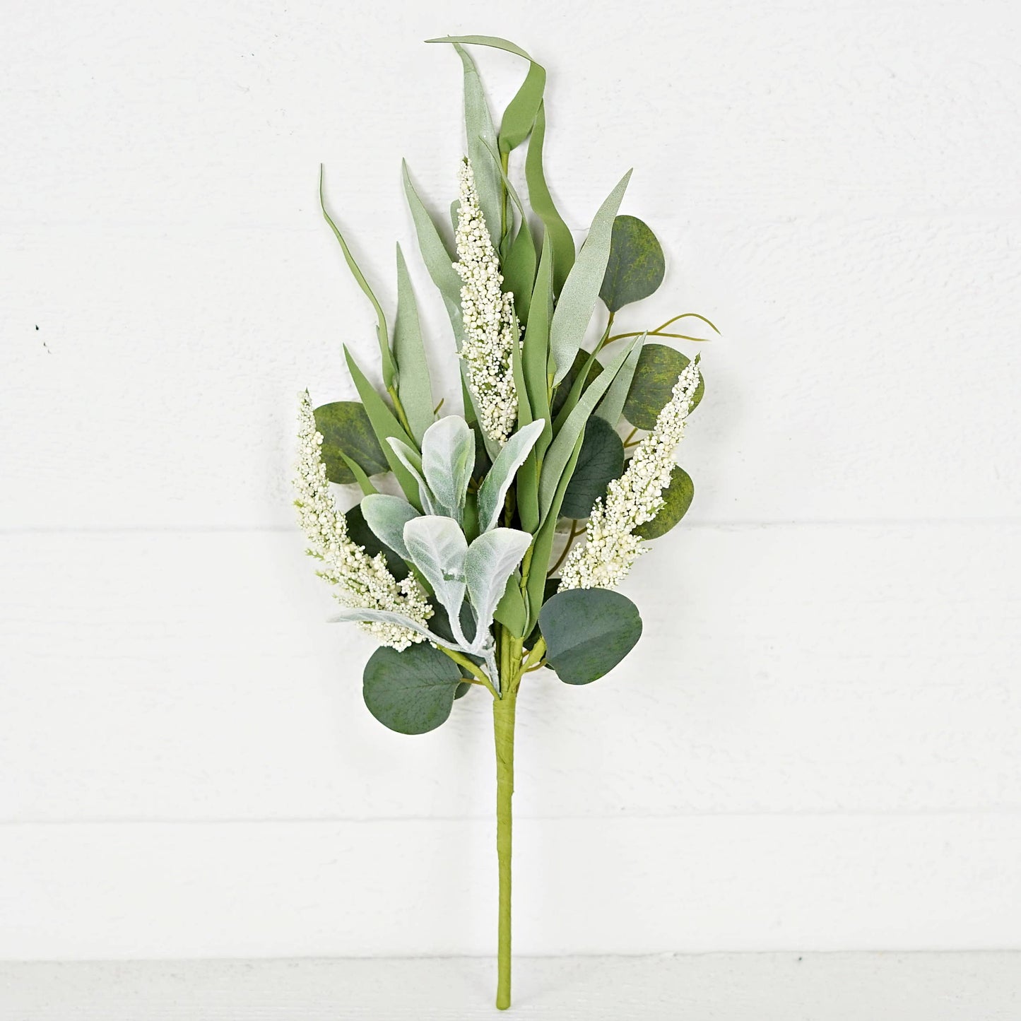 17in Bush-Mixed Eucalyptus, Lamb Ear and Heather