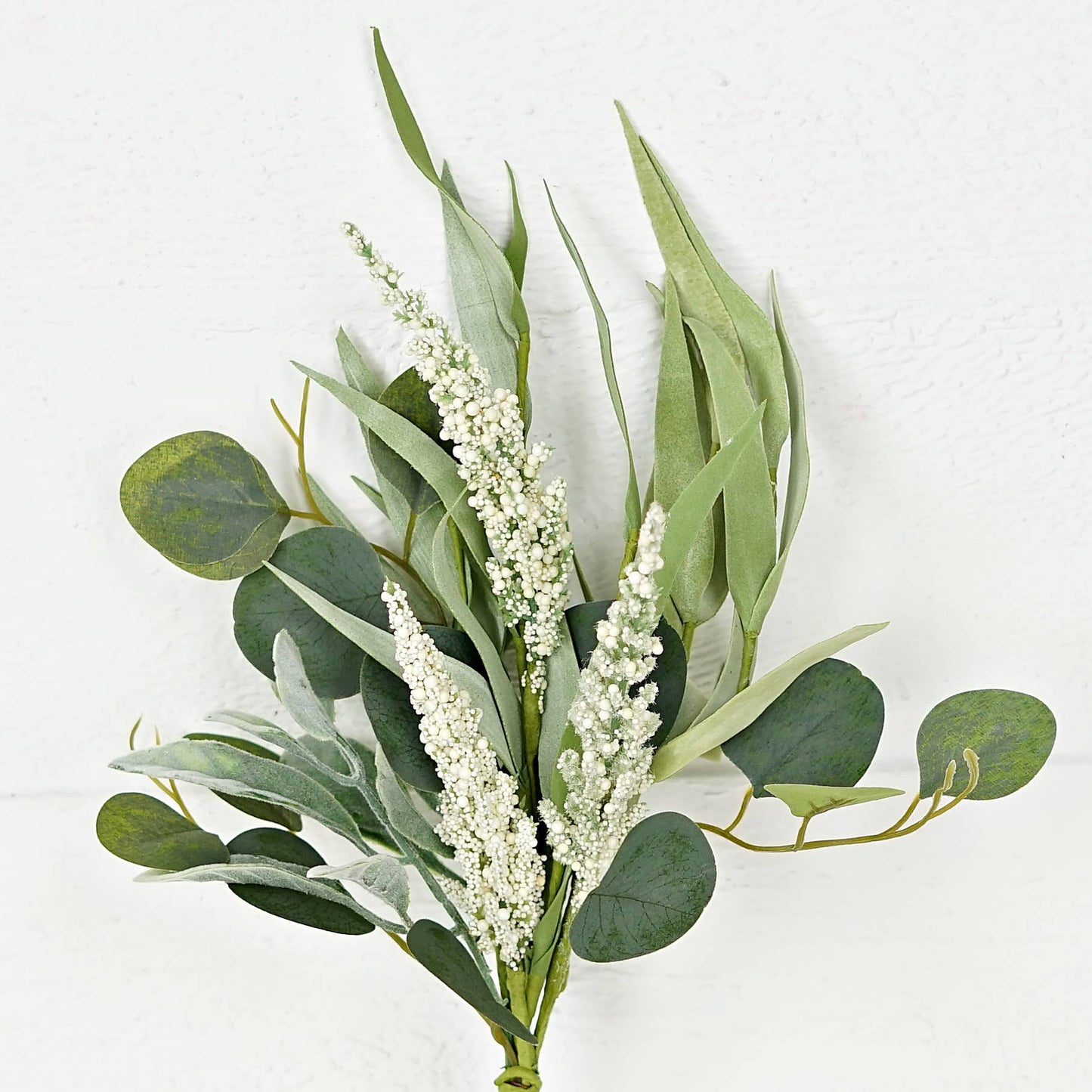 17in Bush-Mixed Eucalyptus, Lamb Ear and Heather