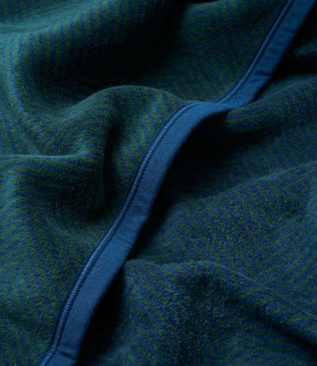 Harborview Herringbone Blue Spruce Blanket Chappy Wrap