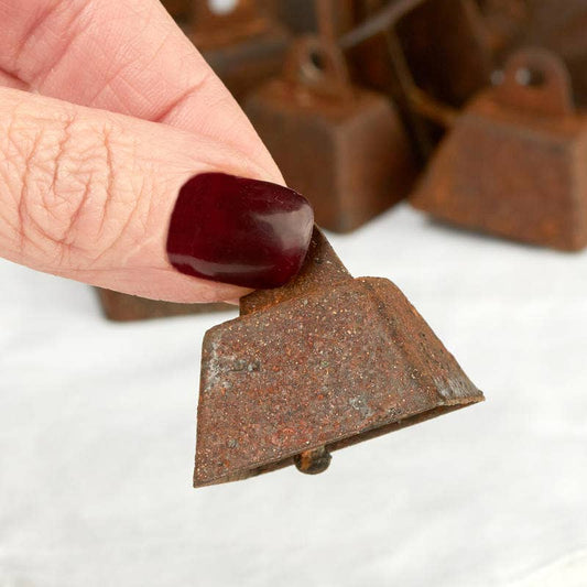 1-1/4" Rusty Tin Cow Bells  - Bag of 12 Rusted Bells