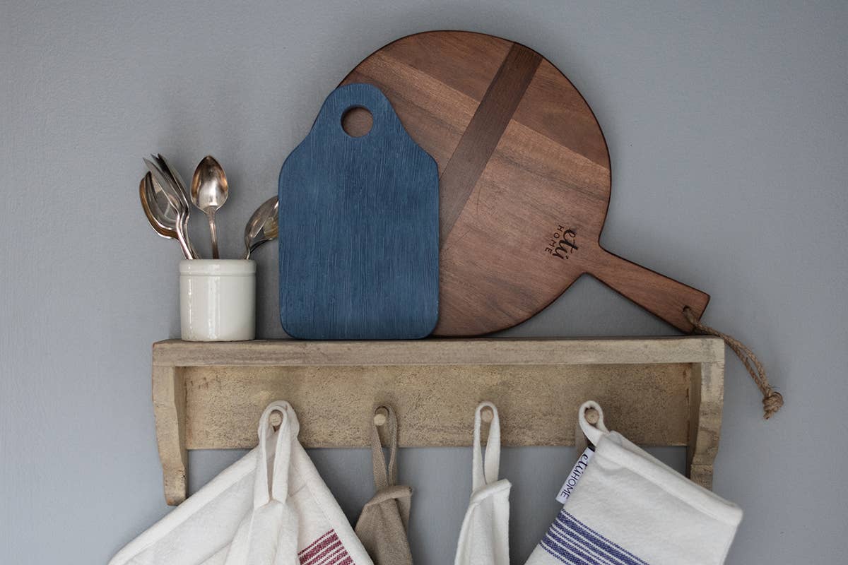 Dutch Cheese Board with Spreader, Small, Denim Blue