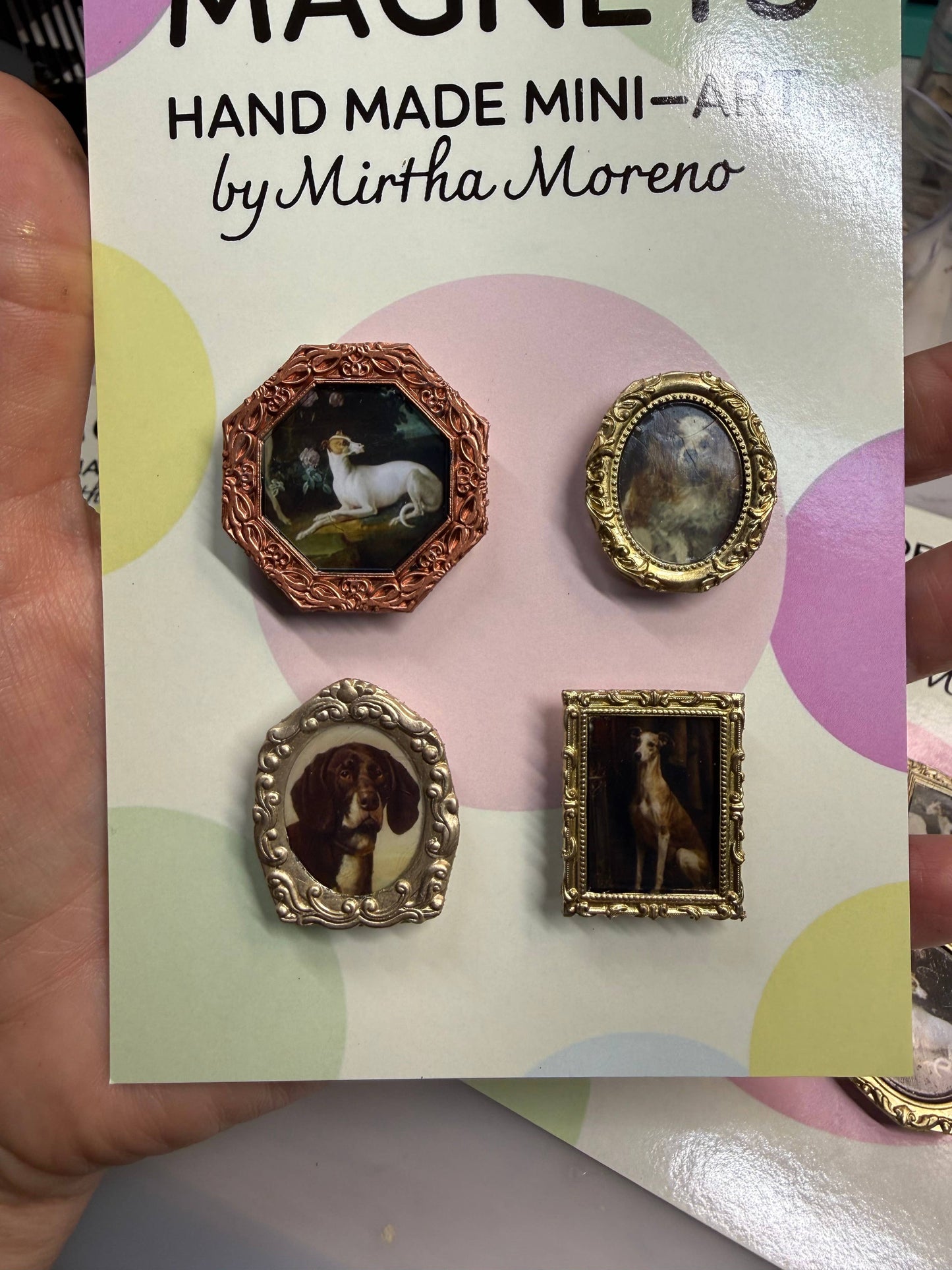 Handmade Magnets Antique dog canine images (Set of 4 each)