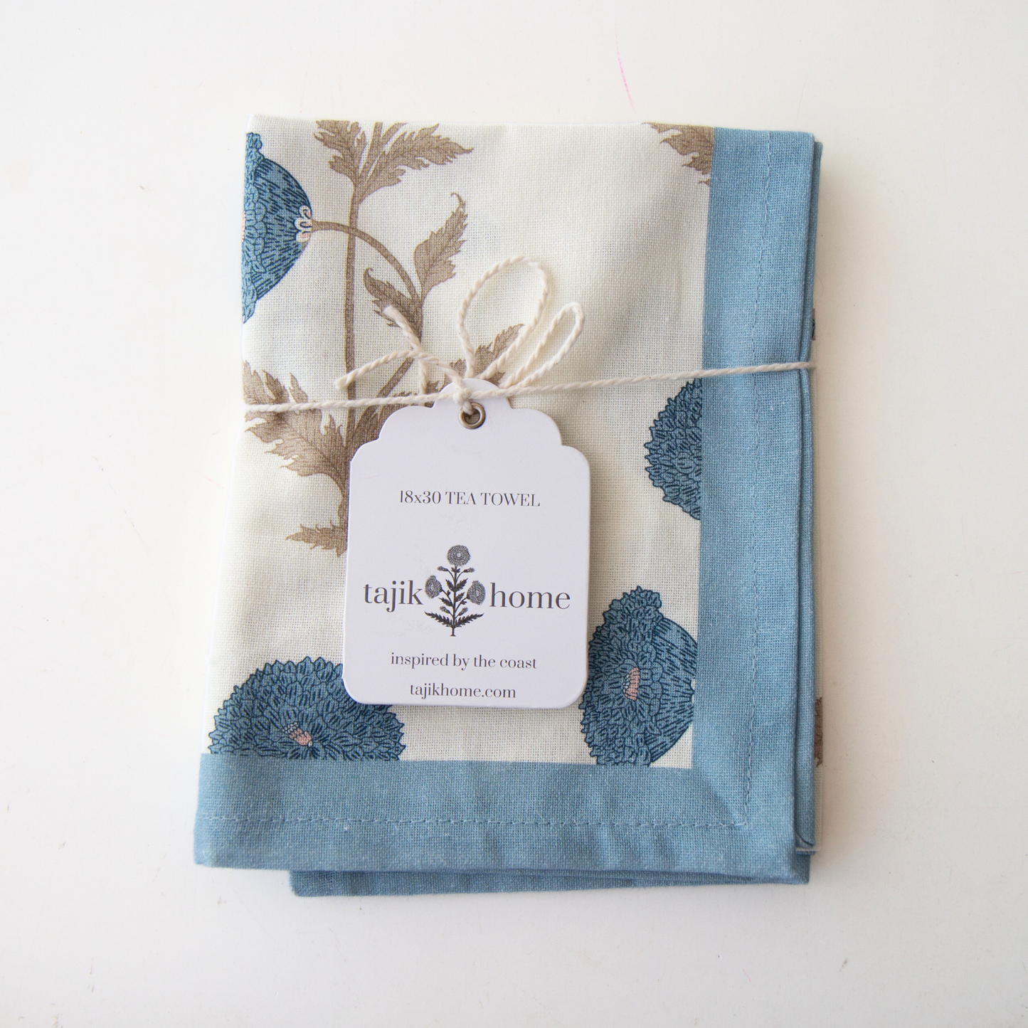 Block Print Tea Towel – Decorative Coastal & Grandmillenial