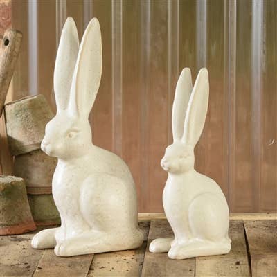Sitting Bunny Hare, Ceramic - Sm - Matte White