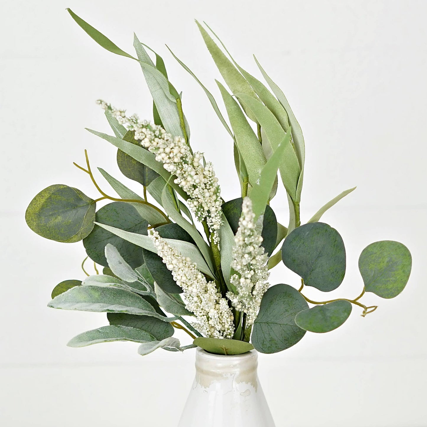 17in Bush-Mixed Eucalyptus, Lamb Ear and Heather