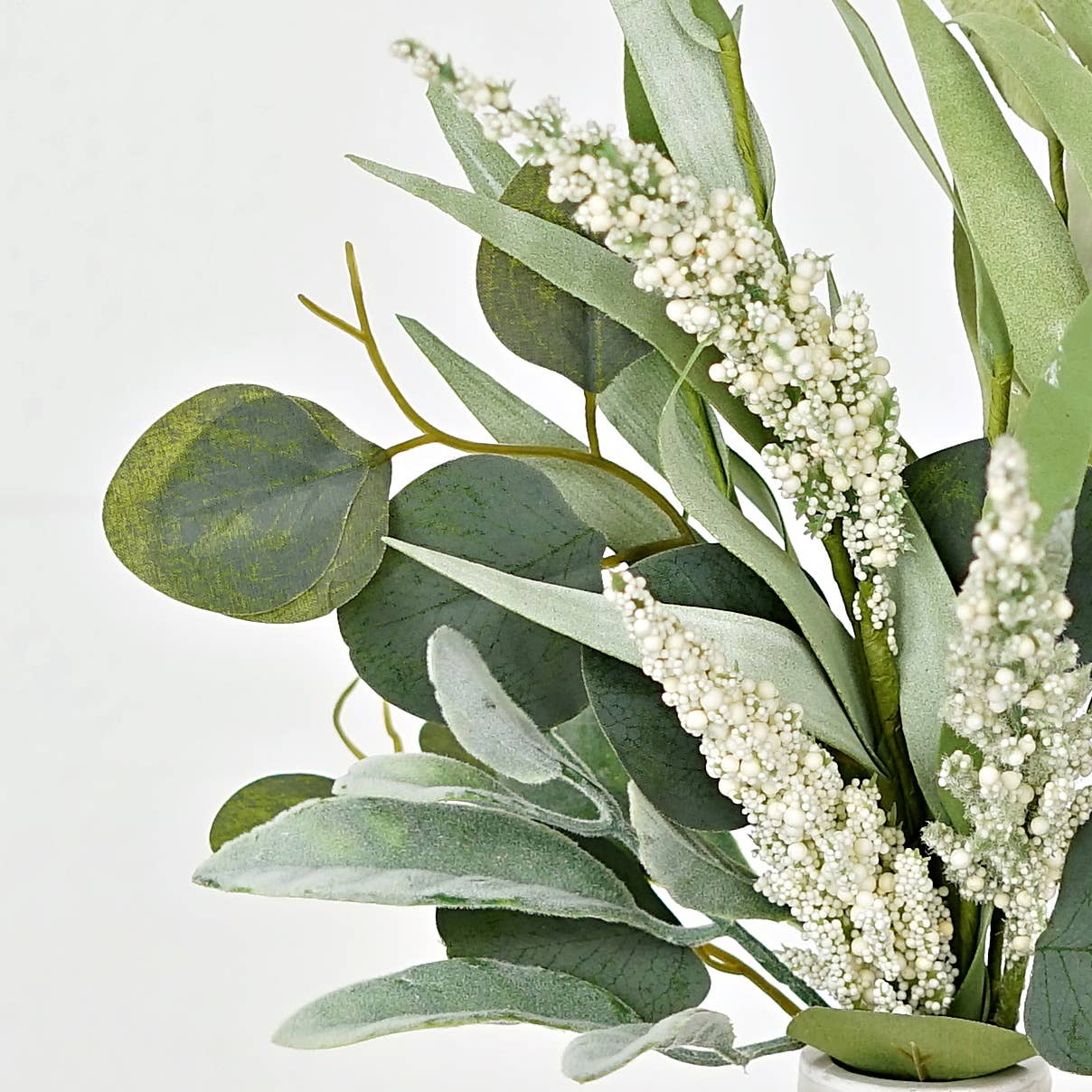 17in Bush-Mixed Eucalyptus, Lamb Ear and Heather