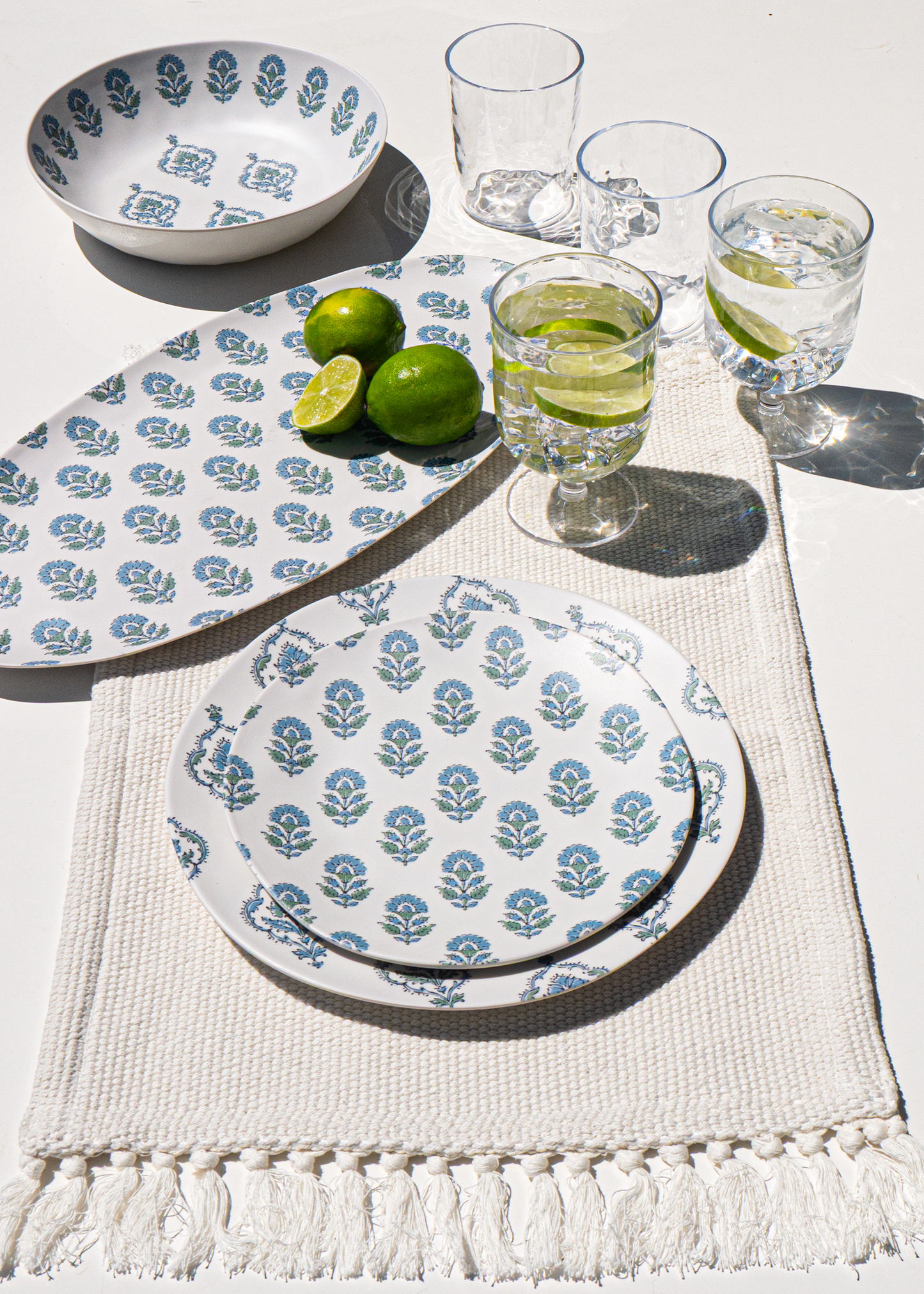 Kashmir Cool newWave Microwave Safe Melamine Dinnerware Set