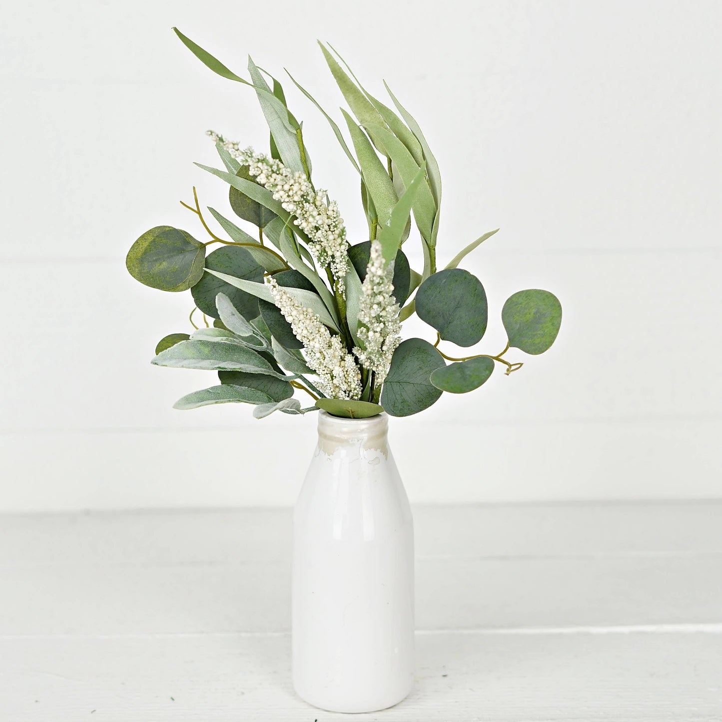 17in Bush-Mixed Eucalyptus, Lamb Ear and Heather