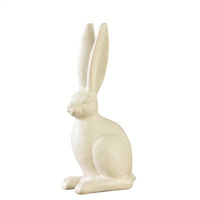 Sitting Bunny Hare, Ceramic - Sm - Matte White