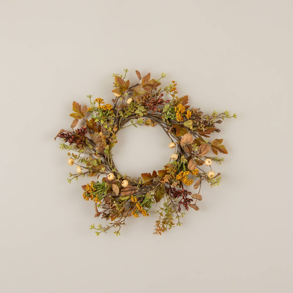 12" FALL BERRY & PUMPKIN CANDLE RING