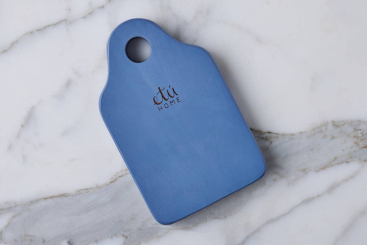 Dutch Cheese Board with Spreader, Small, Denim Blue