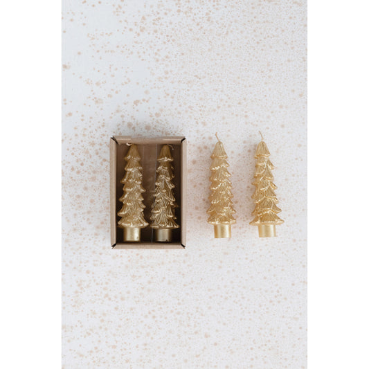 SHORT GOLD TREE CANDLE