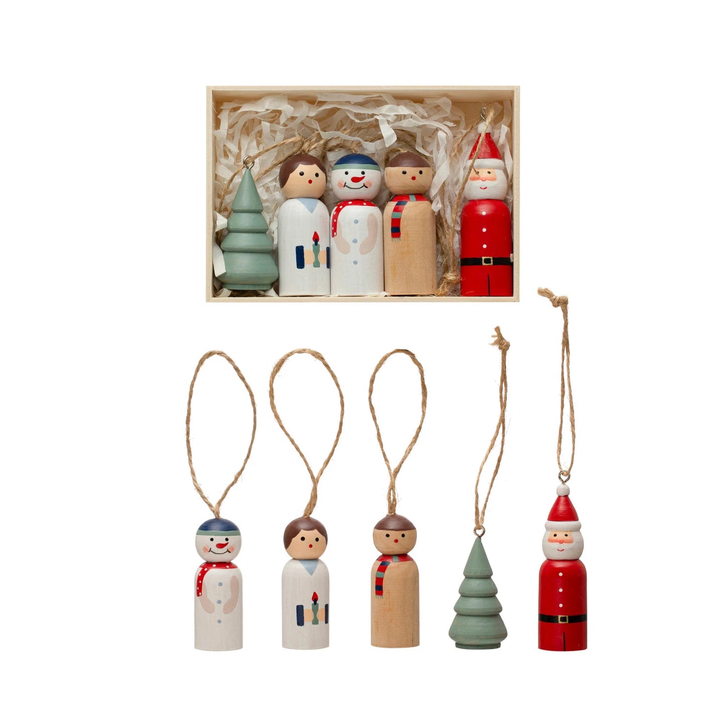 WOOD ORNAMENT SET