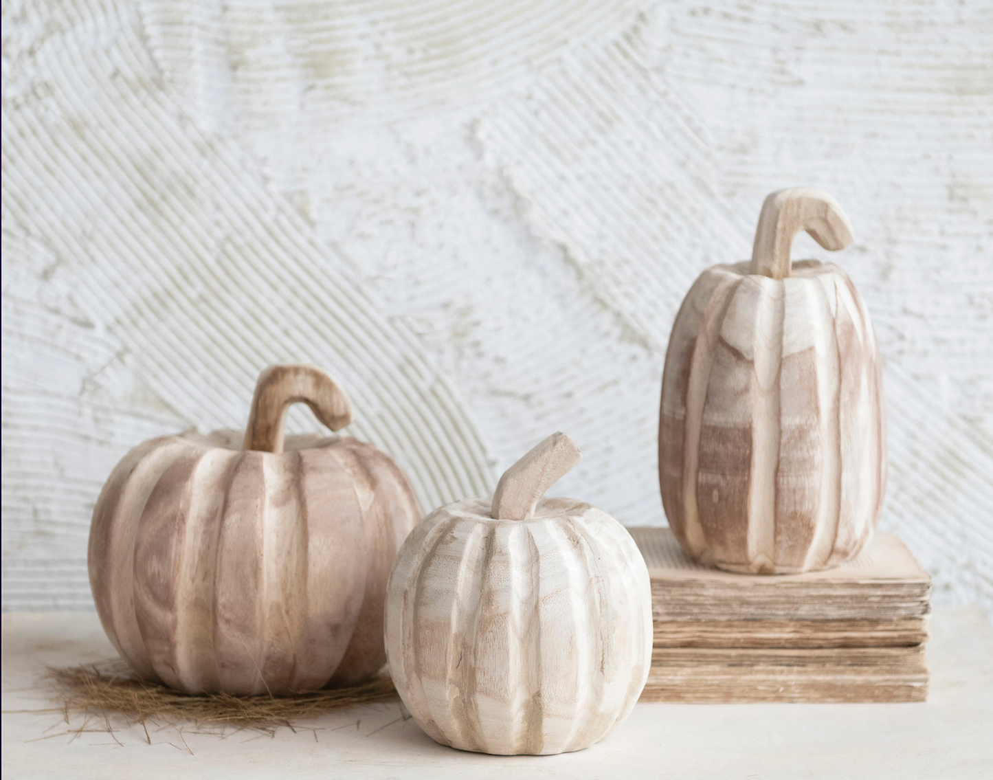 WOOD CARVED PUMPKIN