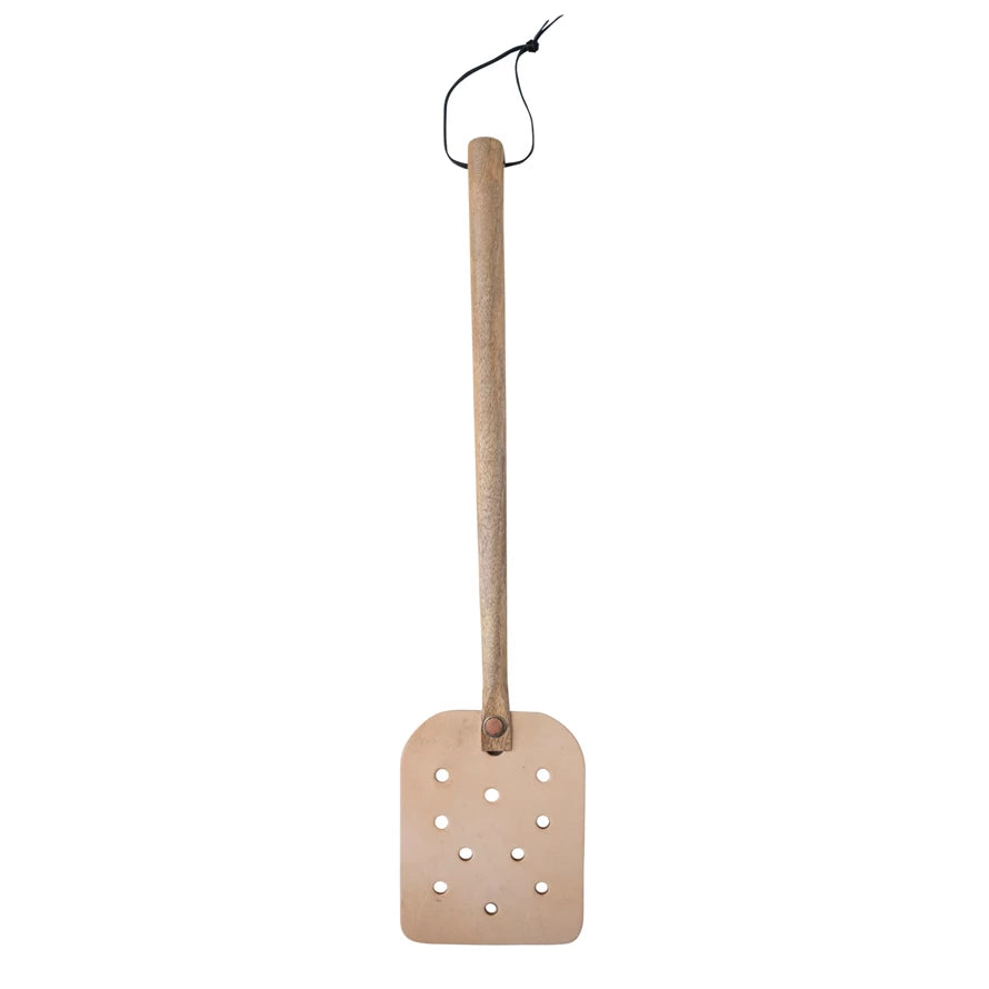 NATURAL LEATHER FLY SWATTER